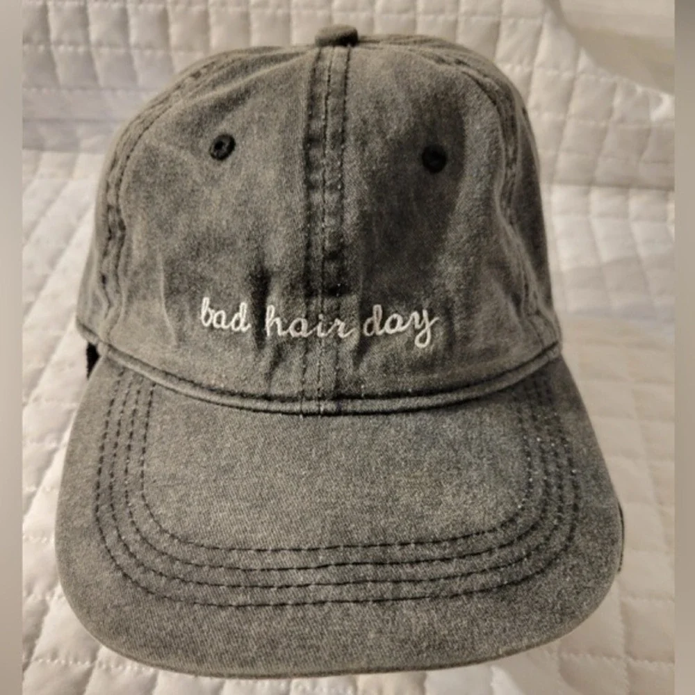 David and Young Charcoal Gray Bad Hair Day Cap Distressed Casual Streetwear‎ Hat